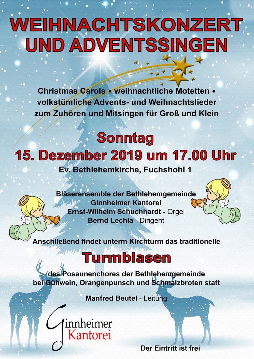Weihnachtskonzert 2019 Bethlehemgemeinde Frankfurt